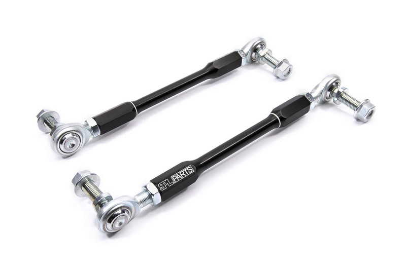 Tesla Model 3 Sway Bar Endlinks - Front - SPL Parts - Adjustable - Black - `17-`27